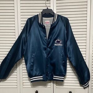 Vintage Penn State Nittany Lions  Blue Satin Bomber jacket 1980’s 1990’s